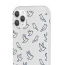 Dove Pattern Flexi Phone Case — Minimal White Bird Protective Case