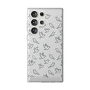 Dove Pattern Flexi Phone Case — Minimal White Bird Protective Case