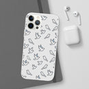 Dove Pattern Flexi Phone Case — Minimal White Bird Protective Case