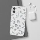 Dove Pattern Flexi Phone Case — Minimal White Bird Protective Case