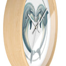 Dolphin Heart Wall Clock — Nautical Coastal Decor for Beach Lovers