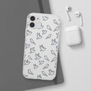 Dove Pattern Flexi Phone Case — Minimal White Bird Protective Case
