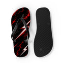 Red Lightning Bolt Flip Flops — Black & Red Storm Beach Sandals