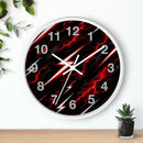 Red Lightning Wall Clock — Neon Storm Decorative Clock