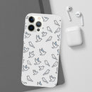 Dove Pattern Flexi Phone Case — Minimal White Bird Protective Case