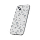 Dove Pattern Flexi Phone Case — Minimal White Bird Protective Case