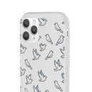 Dove Pattern Flexi Phone Case — Minimal White Bird Protective Case