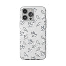 Dove Pattern Flexi Phone Case — Minimal White Bird Protective Case