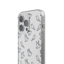 Dove Pattern Flexi Phone Case — Minimal White Bird Protective Case