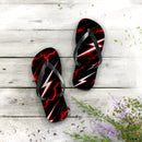 Red Lightning Flip Flops — Bold Storm-Pattern Beach Sandals