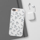 Dove Pattern Flexi Phone Case — Minimal White Bird Protective Case