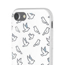 Dove Pattern Flexi Phone Case — Minimal White Bird Protective Case