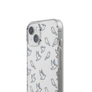 Dove Pattern Flexi Phone Case — Minimal White Bird Protective Case