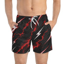 Swim Trunks - Red Lightning Bolt All-Over Print