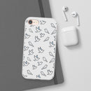 Dove Pattern Flexi Phone Case — Minimal White Bird Protective Case
