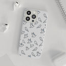 Dove Pattern Flexi Phone Case — Minimal White Bird Protective Case