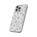 Dove Pattern Flexi Phone Case — Minimal White Bird Protective Case