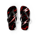 Red Lightning Bolt Flip Flops — Black & Red Storm Beach Sandals