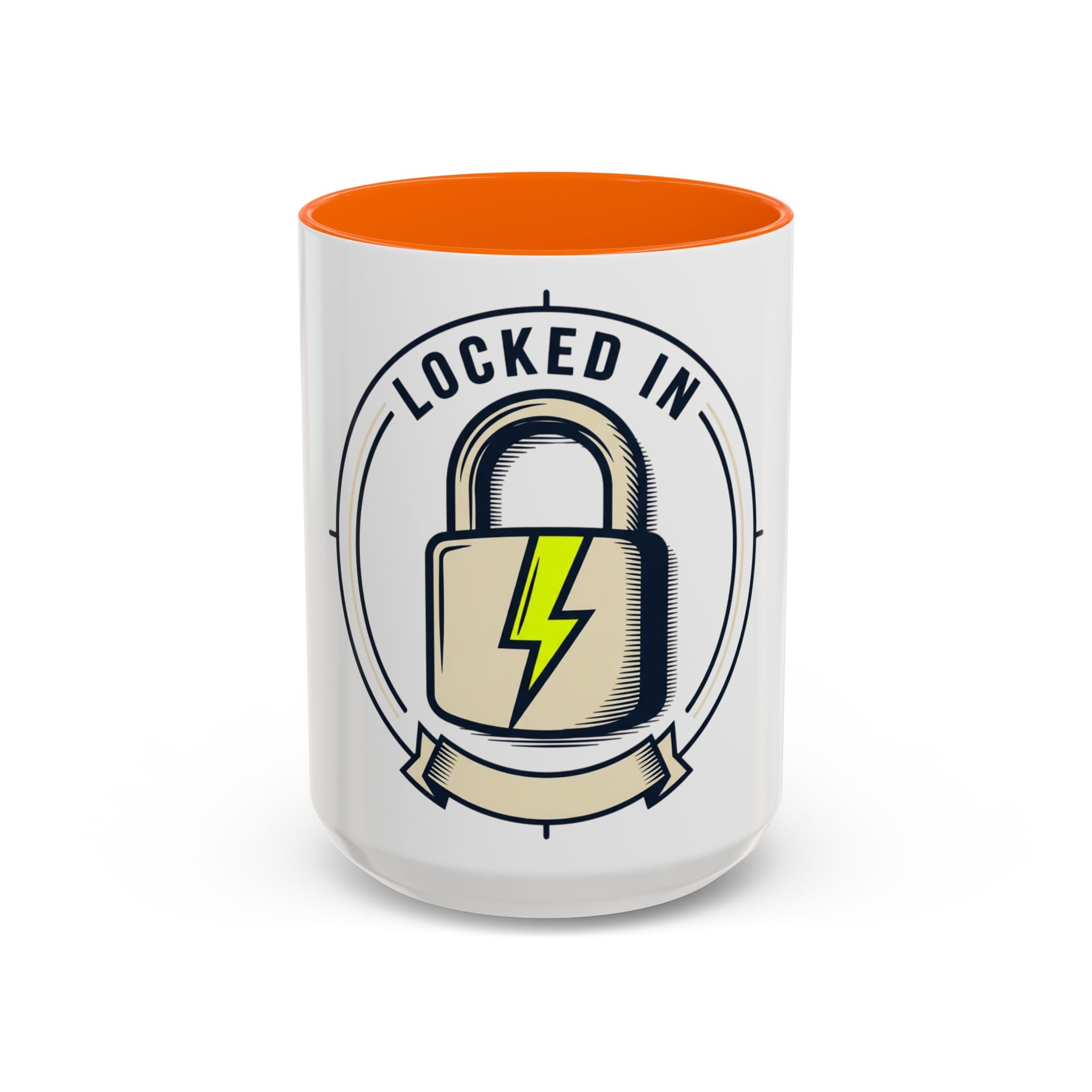 Locked In Accent Coffee Mug — 'Locked In' Motivational Coffee Cup (11/15oz)