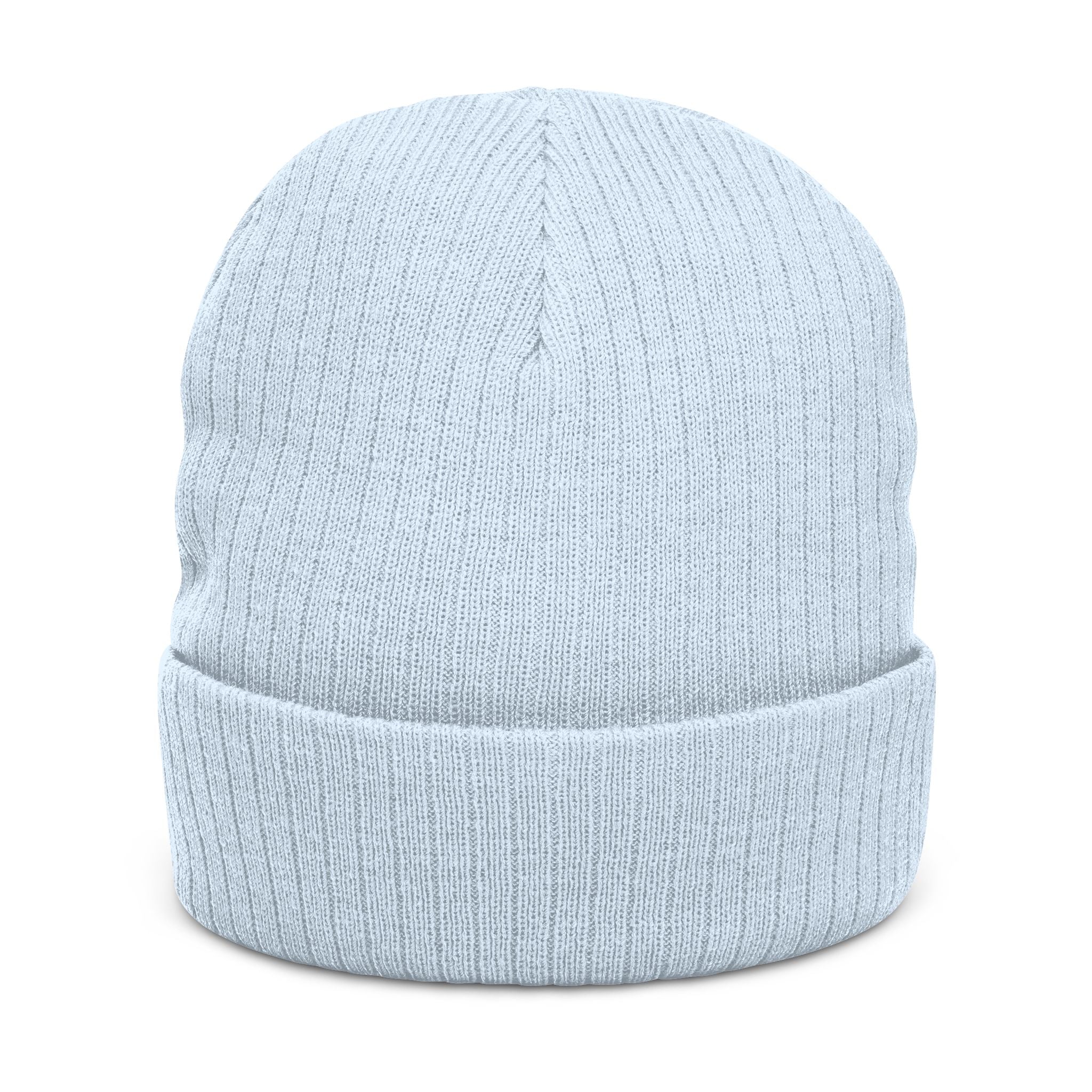 Embroidered Ribbed Beanie with 'Locked In' Logo – Warm Winter Knit Cap