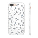 Dove Pattern Flexi Phone Case — Minimal White Bird Protective Case