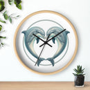 Dolphin Heart Wall Clock — Nautical Coastal Decor for Beach Lovers
