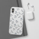 Dove Pattern Flexi Phone Case — Minimal White Bird Protective Case